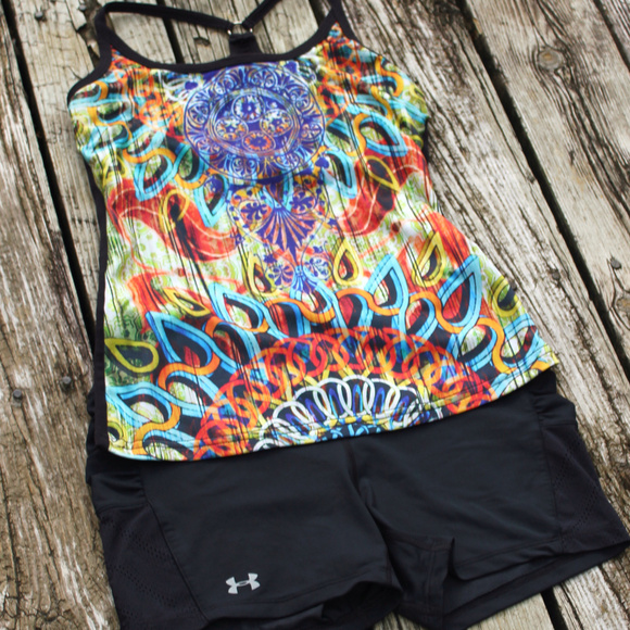 Boho Rainbow Zen Yoga Racerback Bra Cami Top Med - Picture 3 of 8